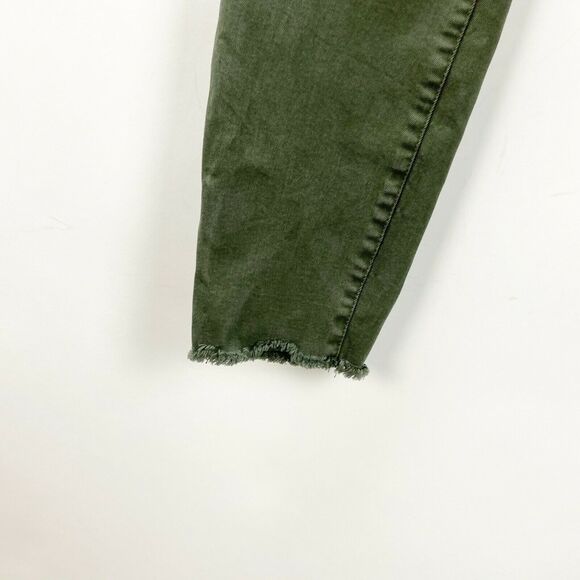 Dear John 27 Womens Army Green Chino Ankle Raw Edge Skinny Pants - Picture 3 of 7